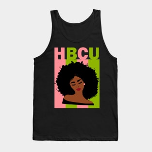 HBCU Pink and Green Afro Tank Top